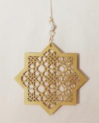 N1010 - Ottekantet stjerne - lys guld - 16 cm