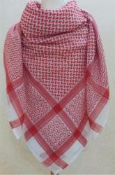 Palestinian scarf in red and white - 130x130cm