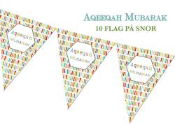 Aqeeqah Mubarak flag - 10stk på snor
