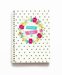 Notesbog - Halaqah notes med blomster
