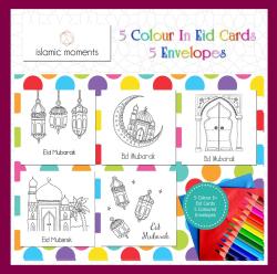 Colour In Eid Cards - 5 pcs mixed cards